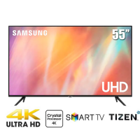 TV Samsung 55-inch 4K AU7700 không viền 3 cạnh - Tizen; voice search; PQI 2000; BT4.2; Loa 2.0 20W; 200W, xuất xứ:Vietnam