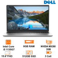 Laptop Dell Inspiron 15 3511 - Silver - 15.6 FHD; i5-1135G7; 8GB+ 1slot; 512GB SSD + 2.5; VGA MX350 2GB; WF5+ BT5; Polyc; FG; Win11H+ OfficeHS21; 1Y IH(70270650)