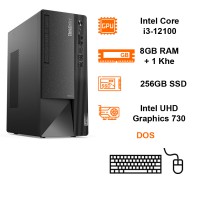 Máy tính để bàn Lenovo ThinkCentre Neo 50t(13.6L) Gen3 i3-12100/8GB/256GB SSD/WL/BT/KB&M/VGA+HDMI+DP/Dos/1Y/Black(11SC001MVA)
