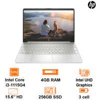 Laptop HP 15S FQ2663TU -Silver- 15.6 HD; Intel Core i3-1115G4; 4GB + 1 slot ; 256GB SSD; Wifi5+BT5; Polyc; Win11H; 1Y (6K796PA)