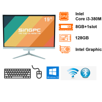 Bộ máy tính AIO SingPC M19K380-W  Intel Core i3-380M/8GB+1Slot/128GB SSD/19 HD/Wifi+BT4.2/Loa/Key&Mouse/White/Win10 Pro