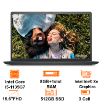 Laptop Dell Inspiron 15 3511 - Silver - 15.6 FHD; i5-1135G7; 8GB+ 1slot; 512GB SSD + 2.5; WF5+ BT5; Polyc; FG; Win11H+ OfficeHS21; 1Y IH (P112F001FBL)
