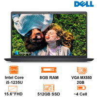 Laptop Dell Inspiron 15 3520 - Black - 15.6 FHD WVA; i5-1235U; 8GB;  512GB SSD; VGA MX550 2GB; WF5 + BT5.0; Polyc; Win11H+ OfficeHS21; 1Y IH (70296960)