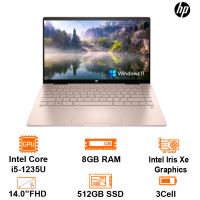 Laptop HP 2 in 1 Pavilion X360 14 ek0056TU -Gold- 14 FHD Touch IPS + Pen; Intel Core i5-1235U; 8GB on 3200Hz;  512GB SSD;  Wifi6+ BT5.2; Alu A,B,C; Win11H; 1Y (6L294PA)