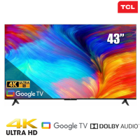 TV TCL 43-inch 4K 43P638 tràn viền - GoogleTV; Loa Dolby Audio 20W;AiPQ Gen 2, voice searrch
