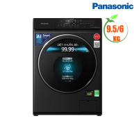 Máy giặt sấy Panasonic Inverter 9.5kg/6.0kg NA-S956FR1BV(CN sấy Hybird Dry bảo vệ sợi vải, diệt khuẩn, AI smart wash). Màu đen