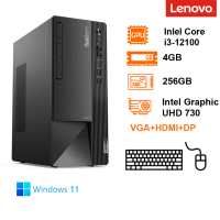 Máy tính để bàn Lenovo ThinkCentre Neo 50t(13.6L) Gen3 i3-12100/4GB/256GB SSD/WL/BT/KB&M/VGA+HDMI+DP/Win11H/1Y/Black(11SC001NVN)
