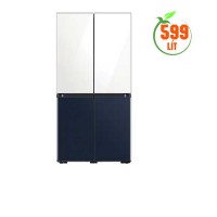 Tủ lạnh SamSung BESPOKE Multidoor 599L Trắng/Xanh Navy RF60A91R177/SV ( đá rơi,khử mùi UV,ngăn linh hoạt 5 chế độ,3 dàn lạnh )