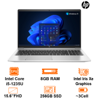 Laptop HP ProBook 450 G9 - Silver- 15.6 FHD IPS; Intel Core i5-1235U; 8GB 3200 + 1slot; 256GB SSD; Wifi6+ BT5.2; Led KB; Pin 51Wh; Alu A; Win11H; 1Y (6M0Y8PA)