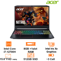 Laptop Acer Gaming Nitro 5 AN515-58-769J - Đen - 15.6 FHD 144Hz; i7-12700H; 8GB+1slot; 512GB SSD+1M.2+1HDD; VGA RTX3050 4GB; Wifi6+BT5.1; Polyc; LedKB RGB; Win11H; 1Y 3S1(NH.QFHSV.003)