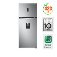 Tủ lạnh LG 394L Inverter GN-D392PSA (Lấy nước ngoài, làm đá tự động, ngăn Fresh 0 zone ). Màu bạc