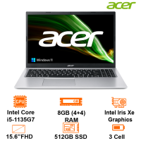 Laptop Acer Aspire 3 A315-58-54M5 - Bạc - 15.6 FHD IPS; I5-1135G7; 8GB(4 on+ 4); 512GB SSD +1 M.2+ 1 HDD; Wifi5+BT4.2; Polyc; Win11H; 1Y (NX.ADDSV.00M)