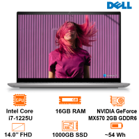 Laptop Dell Inspiron 14 5420 - Silver - 14 FHD+ WVA; i7-1255U; 16GB(8+8); 1TB SSD; VGA MX570 2GB; WF6+ BT5.2; Alu A,C; FG; Win11H+ OfficeHS21; 1Y IH(70295791)