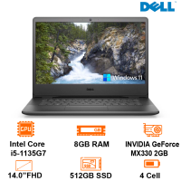Laptop Dell Vostro 3400 - Black - 14 FHD WVA; i5-1135G7; 8GB+ 1slot; 512GB SSD +2.5; VGA MX330 2GB; Polyc; WF5+ BT5.2+ Lan; Win11H+ OfficeHS21; 1Y IH (YX51W6)