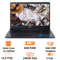 Laptop Acer Aspire 3 A315-56-38B1 - Đen- 15.6 FHD; I3-1005G1; 4GB on+ 1slot; 256GB SSD +1 M.2+ 1 HDD; Wifi5+BT4.2; Polyc; Win11H; 1Y (NX.HS5SV.00G)