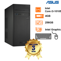 Máy tính để bàn Asus D500TC-3101053050(21.5L) Intel Core i3-10105/4GB/256GB SSD/K&M/300W 80+ Bronze/DOS/3Y