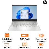 Laptop HP 15S FQ5081TU -Silver- 15.6 HD; Intel Core i5-1235U; 8GB(4+4) ; 256GB SSD; Wifi5+BT5; Polyc; Win11H; 1Y (6K7A1PA)