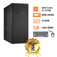 Máy tính để bàn Asus D500TC-7117000640(21.5L) Intel Core i7-11700/B560/8GB DDR4/512GB SSD PCIE/K&M/500W/Dos/3Y