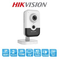 Camera IP Cube HikVision DS-2CD2421G0-IW - 2MP; 2.8mm; H265+; IR 10m; Wi-Fi; microSD; POE; Audio