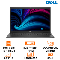 Laptop Dell Latitude 3520 - Black - 15.6 HD; i3-1115G4; 8GB+ 1slot; 256GB SSD; WF5+ BT5.1; Polyc; Win11H; 1Y (70280536)
