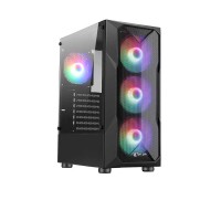 Vỏ case máy tính gaming Jetek Squid R1 - 365（L)*200(W)*455(H)mm, màu đen, kèm 3 fan