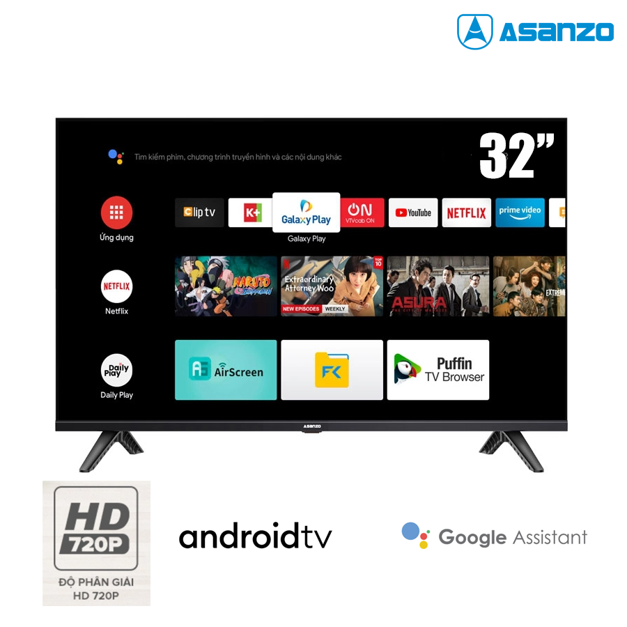 32E8 Smart Tivi Asanzo 32 inch Android 11| Chính hãng【Giá Rẻ】