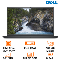 Laptop Dell Vostro 15 3510 - Black - 15.6 FHD WVA; i5-1135G7; 8GB+ 1slot; 512GB SSD+ 2.5; VGA MX350 2GB; Polyc; WF5+ BT5.1+ Lan; Win11H+ OfficeHS21; 1Y IH (P112F002BBL)