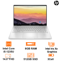 Laptop HP 2 in 1 Pavilion X360 14 ek0057TU - Silver- 14 FHD Touch IPS + Pen; Intel Core i5-1235U; 8GB on 3200Hz;  512GB SSD;  Wifi6+ BT5.2; Alu A,B,C; Win11H; 1Y (6K7E0PA)