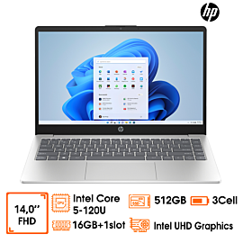 Laptop HP 14-EP1012TU-D72CPPA core 5-120U, 16GD4 (+1slot), 512G SSD, 14.0FHD, WL, BT, 3C, W11H, BẠC