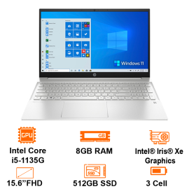 Laptop HP Pavilion 15-EG0539TU-4P5G6PA Intel Core i5-1135G7, 8GD4, 512GB SSD, 15.6 FHD, Alu, Win11SL, Silver