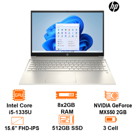 Laptop HP Pavilion 15-EG3033TX-8U6L6PA i5-1335U/16GD4/512GSSD/15.6FHD/WLax/BT5 /3C41WHr/ALUp/W11SL/2GB-MX550/VÀNG