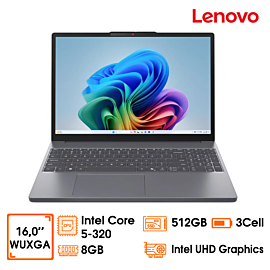 Laptop Lenovo Ideapad Slim 3 16IWC11-83RS002KVN core 5-320, 8GD5, 512GB SSD, Intel Graphics, 16" WUXGA, 60Wh, ax+BT, W11H, Xám, 2Y WTY
