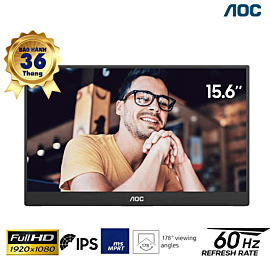 Màn hình di động AOC 16T20 Portable Monitor : 15.6" FHD Mini HDMI + Type-C; 250cd/m2; Loa 1W; Cable C to C; 3Y (16T20/71)