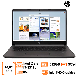 Laptop HP 240R-G9-AX3C6AT i3-1315U, 8GD4, 512GSSD, 14.0FHD, Wlac, AX+BT5, 3C41WHr, W11SL, Poly, 1Y
