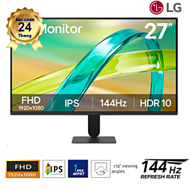 Màn hình 27 inch; LG; IPS; FHD; 99% sRGB 16.7M; 144Hz; 5ms; 250cd/m2; VESA 100x100; Chân thường; Cổng HDMI/VGA; Cáp HDMI; BH 2Y; 27U411B-B.ATVQ