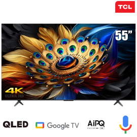 TV TCL55-inch QLED PRO 4K 55C655, Tscreen - Google TV,loa Onkyo 2.1; 120Hz 450 nits; Chip AIPQ Engine 3.0; Tìm kiếm giọng nói rảnh tay