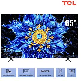 TV TCL 65-inch QD Mini LED 4K 65P8LS HVA Panel 144 Hz - Google TV; Bộ xử lý AiPQ Pro,93% DCI-P3 Ultra-wide Color Gamut; Bộ xử lý AiPQ, Loa ONKYO 2.1(50-60W) Hi-Fi System, AiPQ Pro Processor, Slim & Unibody, 1600 nits