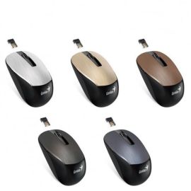 Chuột không dây Genius NX-7015SC - màu sôcôla, công nghệ blue eye tracking tuỳ chỉnh 800dpi, 1200dpi hoặc 1600 dpi