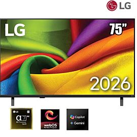 TV LG 75-inch 4K75NU855BPSA- webOS 26, 60Hz, Voice Seach; Bộ xử lý α7 AI Processor 4K Gen9 ; Loa 20W, âm thanh vòm AI Sound Pro (11.1.2 kênh) ,Nút AI mới, điều khiển giọng nói, thao tác kéo thả trên AI Magic Remote, 2 chân 2 bên (2026)