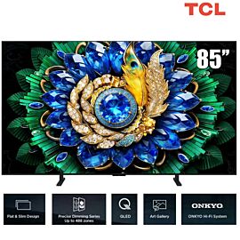 TV TCL 85 -inch QD Mini LED 4K 85A400M HVA Panel 144 Hz - Google TV; Bộ xử lý AiPQ Pro,93% DCI-P3 Ultra-wide Color Gamut; Bộ xử lý AiPQ, Loa ONKYO 2.1(30-50W) Hi-Fi System, AiPQ Pro Processor, Slim & Unibody ,600 nits