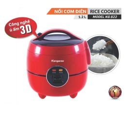 Nồi cơm điện cơ 1,2L Kangaroo KG822, CS 400W, Công nghệ ủ ấm 3D