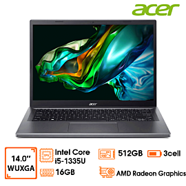 Laptop Acer Aspire A514-56P-55K5 Intel core i5-1335U; 16GD5 LPDDR5 6400Mhz onboard; 512GB SSD; 14" WUXGA; AX + BT5.1, Win11H; Gray; 1Y (NX.KHRSV.003)