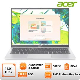 Laptop Acer Aspire Lite 14 AL14-45P-R7Z3 AMD Ryzen 3 5400U; 8GB; 512GB SSD; UMA; 14" FHD+; Win11; Bạc; NX.DPESV.002