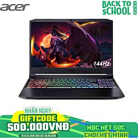 Laptop Acer Gaming Nitro 5 Eagle AN515-57-54MV - Đen - 15.6 FHD 144Hz; i5-11400H; 8GB+1slot; 512GB SSD+1M.2+1HDD; VGA RTX3050 4GB; Wifi6+BT5.1; Polyc; LedKB RGB; Win11H; 1Y 3S1(NH.QENSV.003)