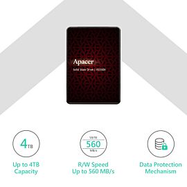 SSD 256GB 2.5-inch AS350X Apacer: Sata III; 560/540 MB/s; TBW: 180TB; 3Y (AP256GAS350XR-1)