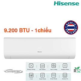 Điều hòa Hisense AS-10TR4RLRCD00 2026 - Inverter 1HP; 9200BTU độ ồn 38 dB(A), LED Display, fast cooling, smart mode, tự làm sạch dàn lạnh, cảm biến thân nhiệt I Feel, golden fin, CSPF: 4.41 (dàn nóng)