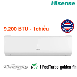 Điều hòa Hisense AS-10TR4RLRCD00 2026 - Inverter 1HP; 9200BTU độ ồn 38 dB(A), LED Display, fast cooling, smart mode, tự làm sạch dàn lạnh, cảm biến thân nhiệt I Feel,  golden fin, CSPF: 4.41 (dàn lạnh)