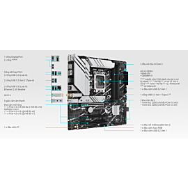 Mainboard Asus Prime B760M-A WIFI D4 CSM; Intel B760; LGA1700; 4xDDR4; 2x M.2 PCIe / 4x SATA; LAN 2.5GbE / WiFi 6 / BT5.2; Cổng 2xHDMI/DP; mATX; BH 3Y; B760M-A-WIFI-D4-CSM
