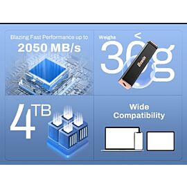 Ổ cứng gắn ngoài SSD BIWIN PD2000 1TB USB3.2 Gen2x2 - màu vàng , Up to 2050 MB/s- BPD200001TB-RGX
