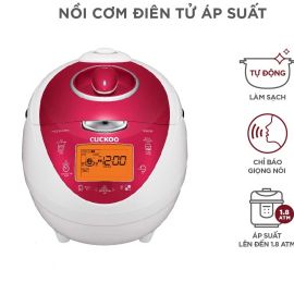 Nồi cơm áp suất điện tử Cuckoo CRP-N0601F/WHRPVNCV, 1.08L, 890W, trắng đỏ